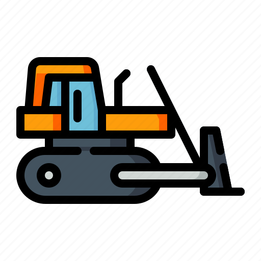 Bulldozer, transport, transportation, contruction, industry icon - Download on Iconfinder