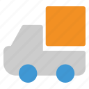 container, truck, delivery, transportation, load