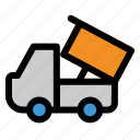 unloading, trailer, transportation, vehicle, truck