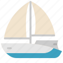 sailboat, sail, boat, yacht, transportation, sea, travel, side