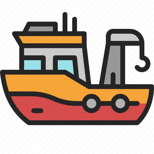 Fishing, boat, trawler, ship, transportation, transport, sea icon - Download on Iconfinder