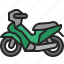 motorcycle, motorbike, vehicle, transport, transportation, asian, side 