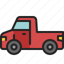 pickup, truck, car, vehicle, transportation, automobile, delivery, side