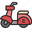 scooter, transportation, motorbike, motorcycle, vehicle, side, vespa 