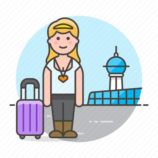 Air, airport, baggage, female, luggage, passenger, passengers icon - Download on Iconfinder
