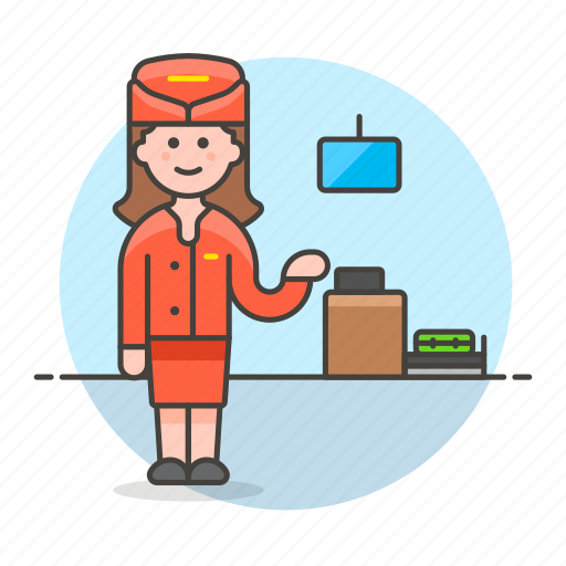 In, transportation, agent, check, crew, airline, personnel icon - Download on Iconfinder