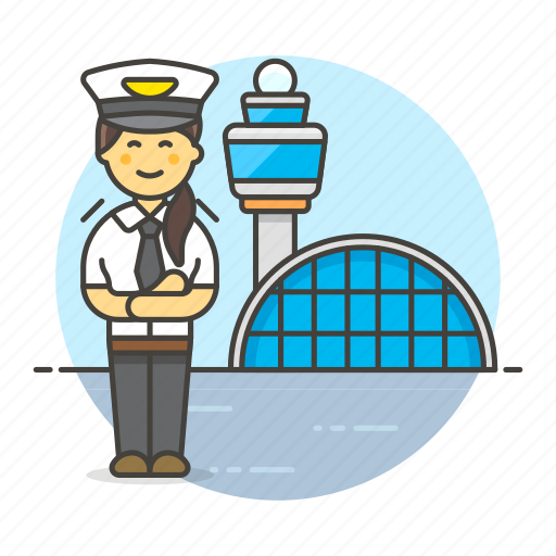 Airport, and, aviation, captain, female, hangar, pilot icon - Download on Iconfinder