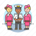 airplane, and, captain, crew, male, personnel, pilot, stewardess, transportation