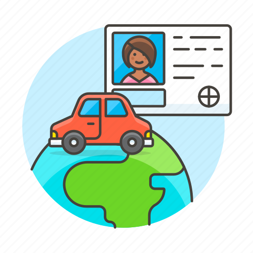 Driving, female, global, journey, license, road, transportation icon - Download on Iconfinder