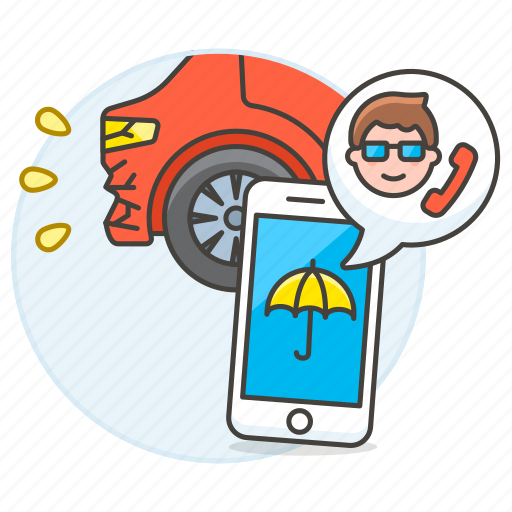 Accident, agent, call, car, crash, insurance, male icon - Download on Iconfinder