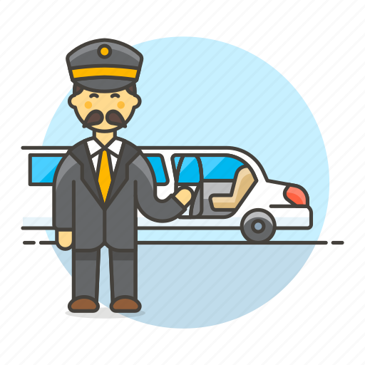 Event, limousine, transportation, vehicle, pickup, male, chauffeur icon - Download on Iconfinder