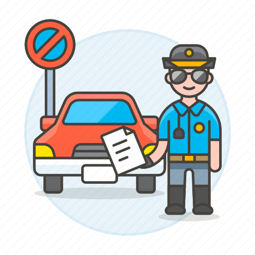 Car, infraction, male, no, officer, parking, police icon - Download on Iconfinder