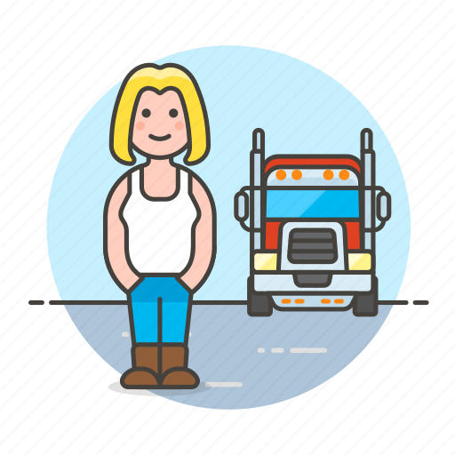And, commercial, driver, female, motorist, transport, transportation icon - Download on Iconfinder