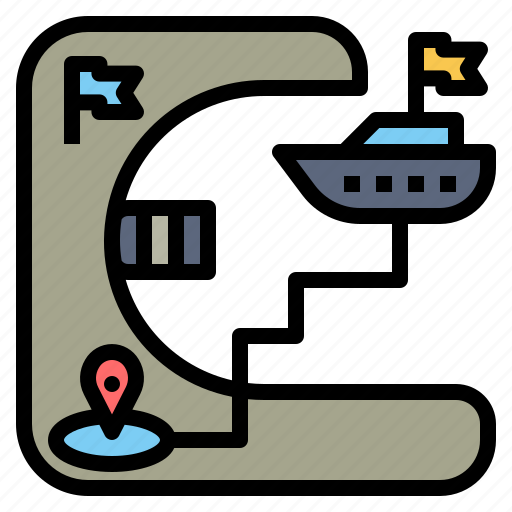 Coastal, commerce, route, ship, trade, transportation icon - Download on Iconfinder