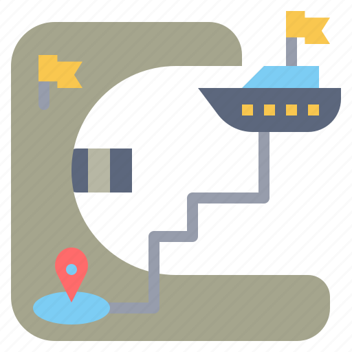 Coastal, commerce, route, ship, trade, transportation icon - Download on Iconfinder