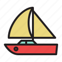 boat, colored, sail boat, sailing, ship, transportation