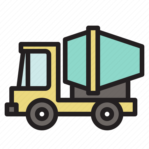 Cement, colored, mixer truck, transportation, truck, vehicle icon - Download on Iconfinder