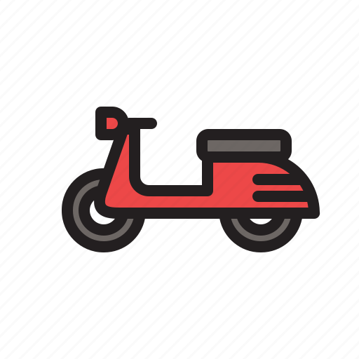 Colored, motorcycle, scooter, transportation, vehicle icon - Download on Iconfinder