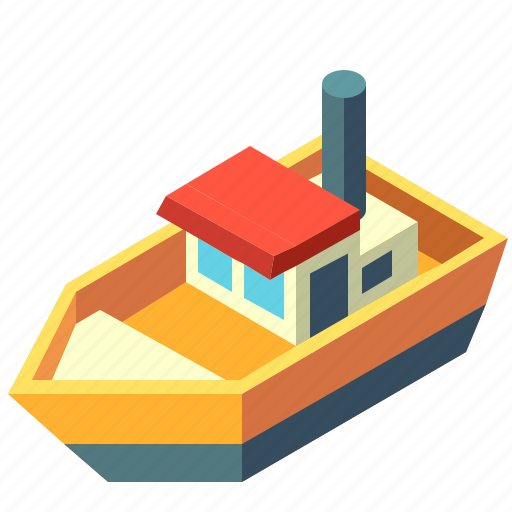 Boat, fishing, isometric, transport, transportation, yacht icon - Download on Iconfinder