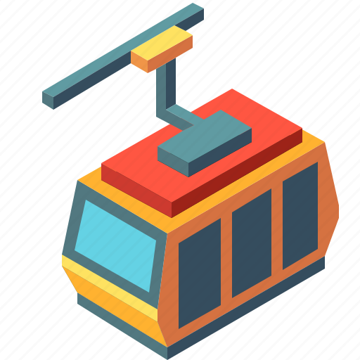 Cabin, cable car, gondola, isometric, ropeway, transportation, vacation icon - Download on Iconfinder