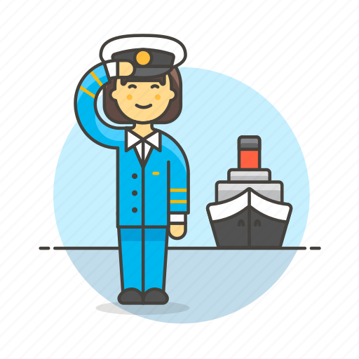 Captain, female, ferry, fluvial, maritime, ship, transportation icon - Download on Iconfinder
