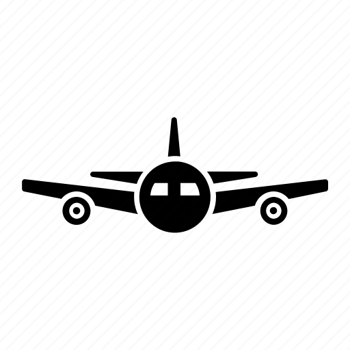 Airplane, flight, front, transportation, travel, vehicle, view icon - Download on Iconfinder