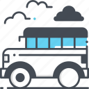 vehicle, school bus, bus, van