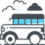 vehicle, school bus, bus, van 
