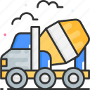 construction, concrete, mixer, cement mixer, truck