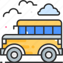 bus, van, school bus, vehicle