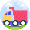 garbage, vehicle, truck, dump truck