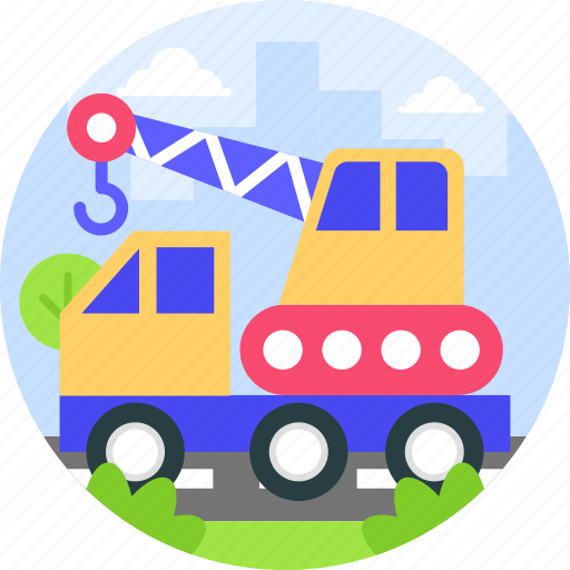 Transport, vehicle, crane, construction icon - Download on Iconfinder