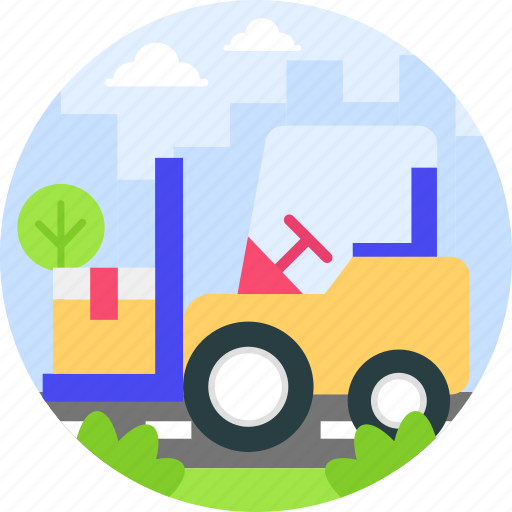 Logistic, bendi truck, forklift truck, warehouse, cargo icon - Download on Iconfinder