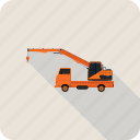 crane, dodge, movement, truck, with