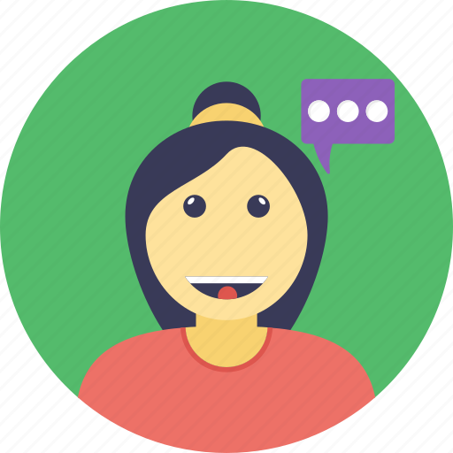 Chat bubble, chatting, conversation, girl talking, profile avatar icon - Download on Iconfinder