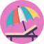 beach umbrella, deck chair, poolside, sunbathe, tanning 