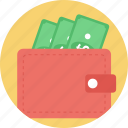 billfold, pocketbook, purse, wallet, wallet money