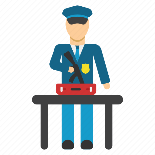 Baggage, check, luggage, border control, customs officer, policeman, test icon - Download on Iconfinder