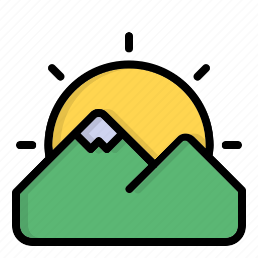 Mountain, rise, summer, sun, sun rise, sunrise, weather icon - Download on Iconfinder