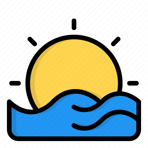 Beach, holiday, sea, sun, sunny, sunset, weather icon - Download on Iconfinder