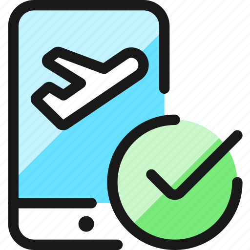 Plane, boarding, pass, smartphone, check icon - Download on Iconfinder
