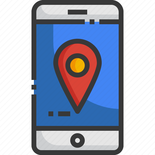 Smartphone, location, pin, technology, electronic, map icon - Download on Iconfinder