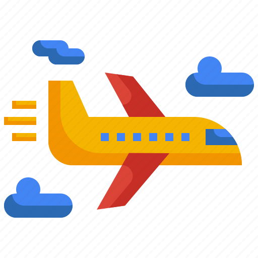 Airplane, travel, transportation, airport, fight, clouds, transport icon - Download on Iconfinder