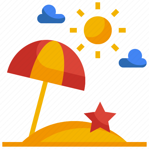 Beach, holiday, umbrella, sun, travel, summer, landscape icon - Download on Iconfinder