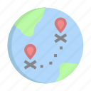 globe, world, earth, planet, flags, location