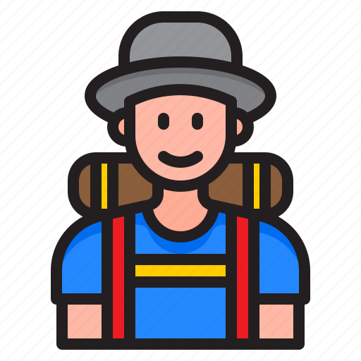 Man, travel, campping, backpack, hiking icon - Download on Iconfinder
