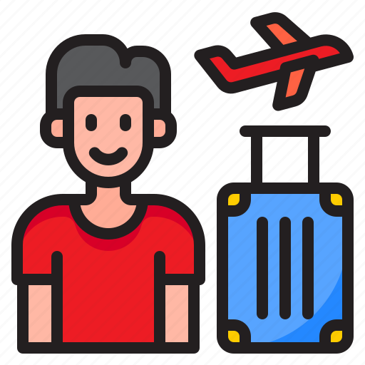 Man, travel, flight, luggage, airport icon - Download on Iconfinder