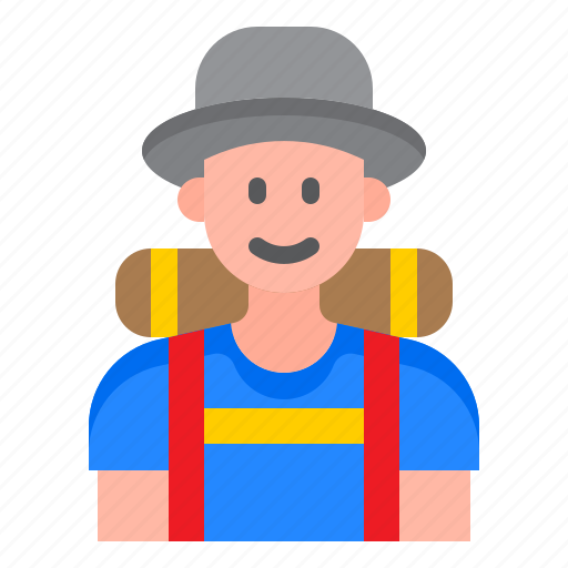 Man, travel, campping, backpack, hiking icon - Download on Iconfinder