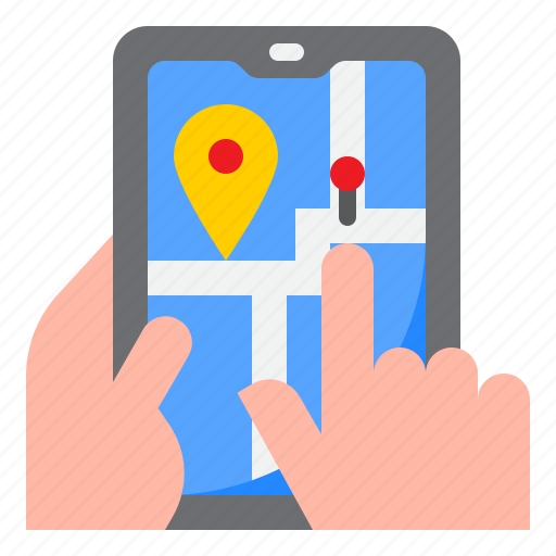 Map, direction, location, online, mobilephone icon - Download on Iconfinder