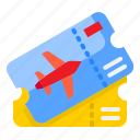ticket, airplane, flight, transport, travel